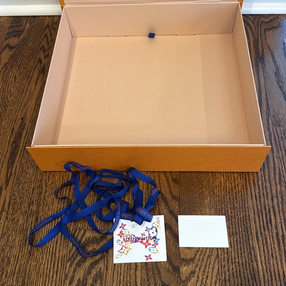 Louis Vuitton Gold Orange Blue Empty Shirt Gift Box Ribbon Gift Receipt Tag - Picture 6 of 13